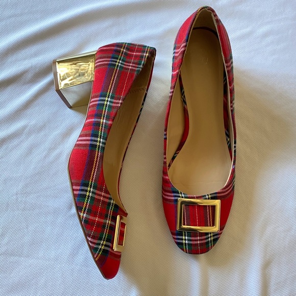 crown & ivy Shoes - CROWN & IVY PLAID BECKIE PUMPS SZ 10